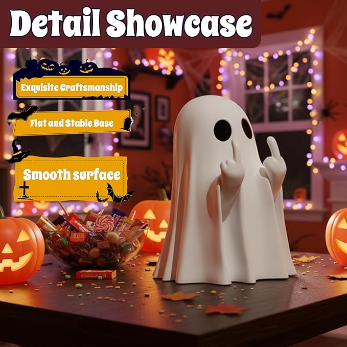 👻🖕 Middle Finger Ghost 🎃 Funny Halloween Decor