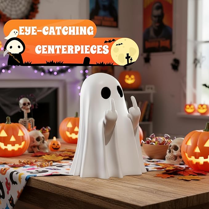 👻🖕 Middle Finger Ghost 🎃 Funny Halloween Decor